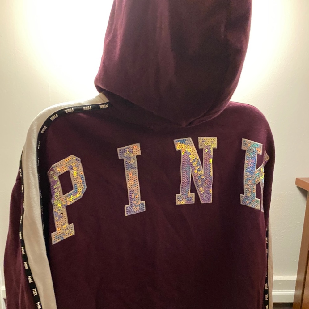 PINK zip up sweatshirt, NWOT, fleece hood